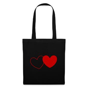 Coeur Saint-Valentin - Sac en tissu - noir - Devant