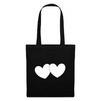 white heart white gift valentine's day - Tote Bag - black - Front