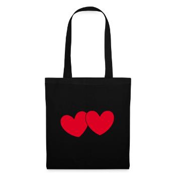 coeur rouge coeur rouge coeur rouge cadeau - Sac en tissu - noir - Devant