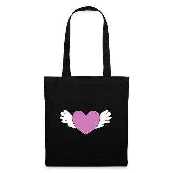 Coeur de la Saint-Valentin - Sac en tissu - noir - Devant