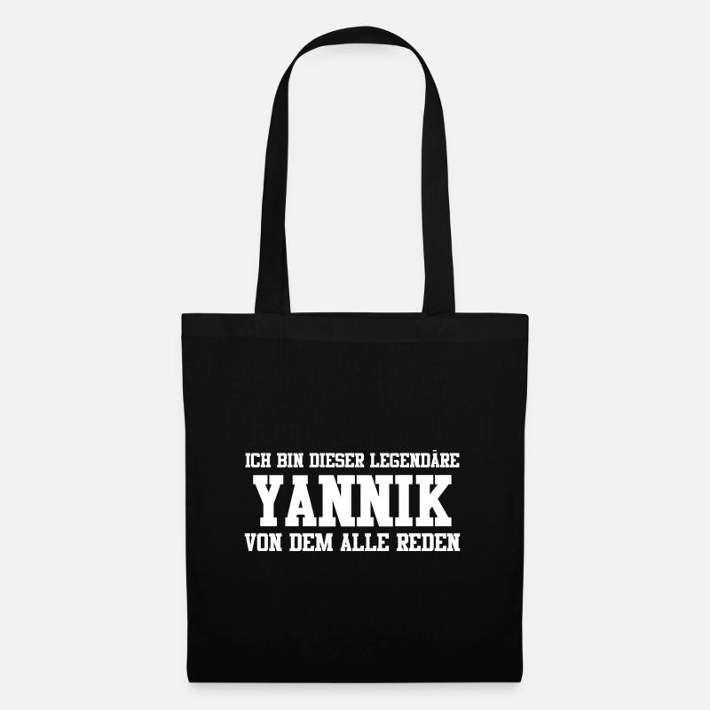 Yannik Name Design - Stoffbeutel - Schwarz