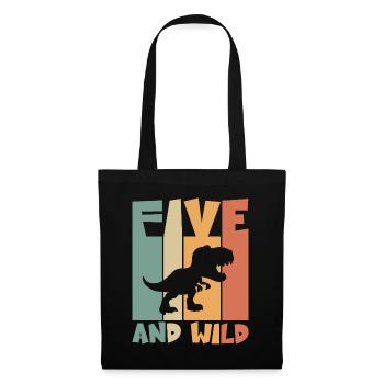 5 birthday Dino 5 years children's birthday - Tote Bag - black - Front