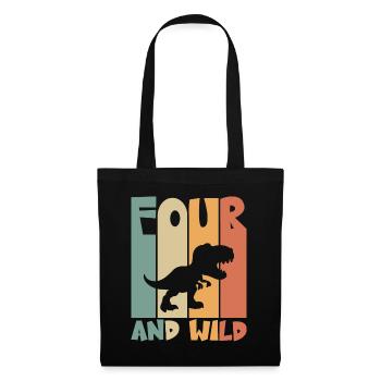 4 birthday Dino 4 years children's birthday - Tote Bag - black - Front