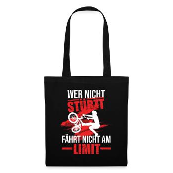 Wer nicht stürzt bmx bmx biker Fahrrad bmx Fahrrad - Stoffbeutel - Schwarz - Vorne