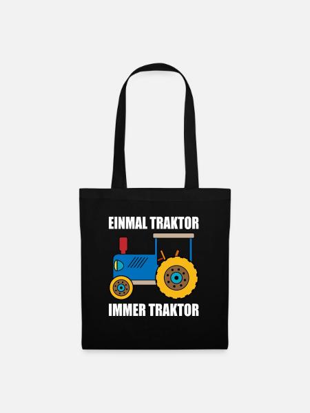 einmal Traktor immer Traktor - Stoffbeutel - Schwarz