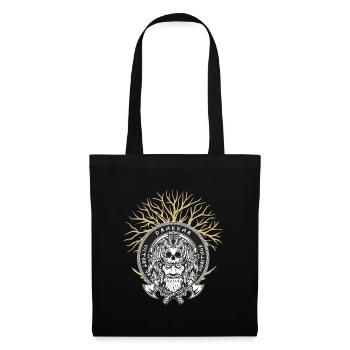 Viking Valhalla Guerrier Nordique Axe Yggdrasil - Sac en tissu - noir - Devant
