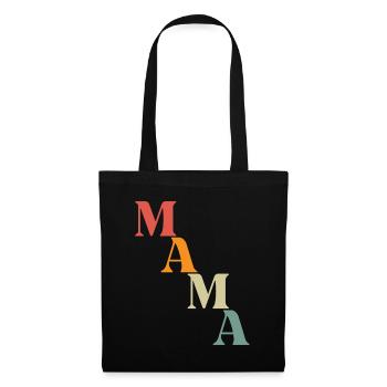 Schlichtes Vintage MAMA Design als tolles Geschenk - Stoffbeutel - Schwarz - Vorne