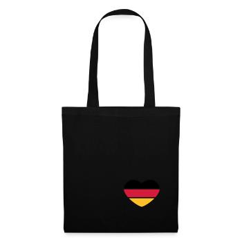 Heart 3colored - Black Red Gold - Germany - Tote Bag - black - Front