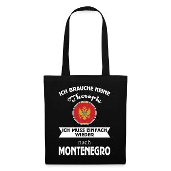 Keine Therapie Montenegro - Stoffbeutel - Schwarz - Vorne