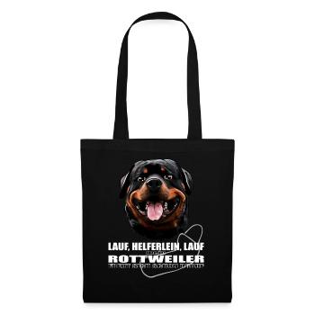 ROTTWEILER Lauf Helferlein Lauf WILSIGNS - Stoffbeutel - Schwarz - Vorne