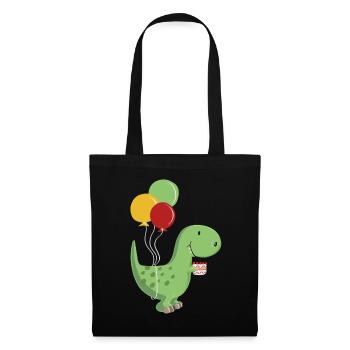 Happy Birthday -Geburtstag Junge T Rex Dinosaurier - Stoffbeutel - Schwarz - Vorne