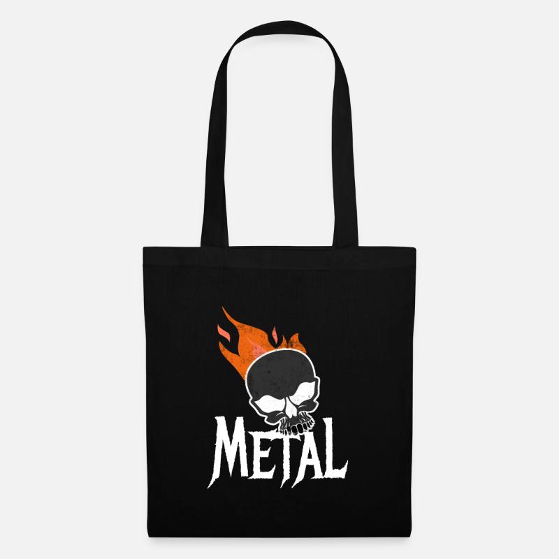 Heavy Metal Totenkops fire - Stoffbeutel - Schwarz