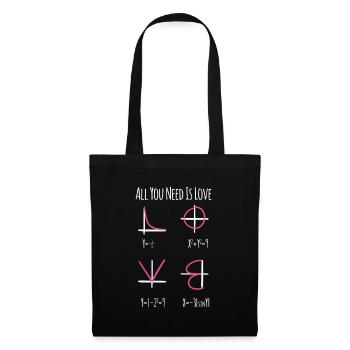 All You Need Is Love Mathe Nerd Lehrer Geschenk - Stoffbeutel - Schwarz - Vorne