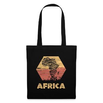 Afrika Natur Retro Style Geschenk Landkarte Land - Stoffbeutel - Schwarz - Vorne