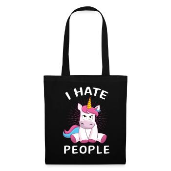 Unicorn I Hate People Unicorn Gift - Tote Bag - black - Front