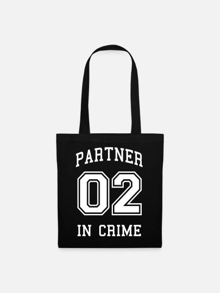 Partner in Crime 02 Partnerlook - Stoffbeutel - Schwarz