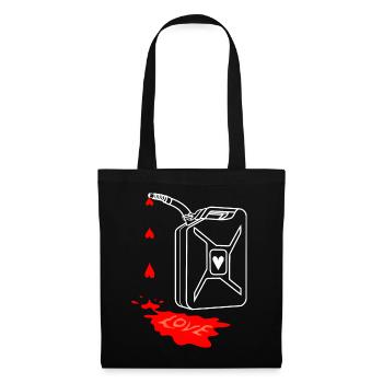 love is my fuel, gasoline jerrycan, gasoline canister - Tote Bag - black - Front