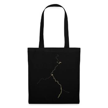 Veines dorées sur noir - Sac en tissu - noir - Devant