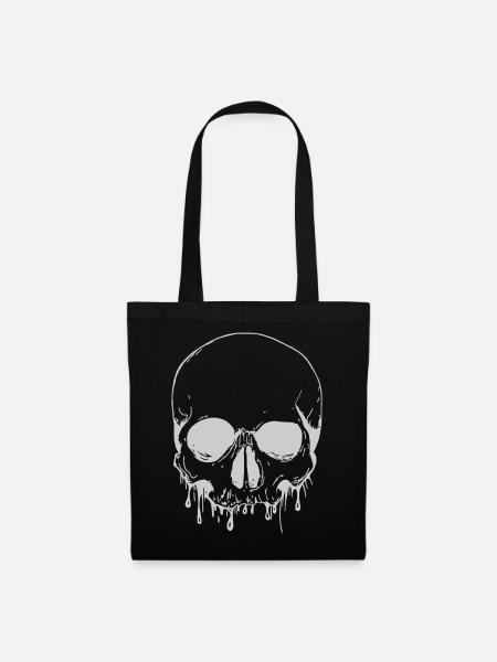 Skull in Silver - Schädel in Silber - Stoffbeutel - Schwarz