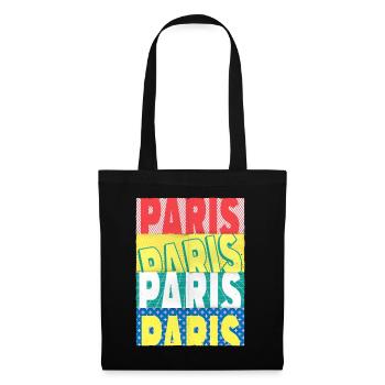 Paris France City Font Skyline Accueil - Sac en tissu - noir - Devant