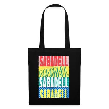 Sabadell Espagne City Font Skyline Accueil - Sac en tissu - noir - Devant