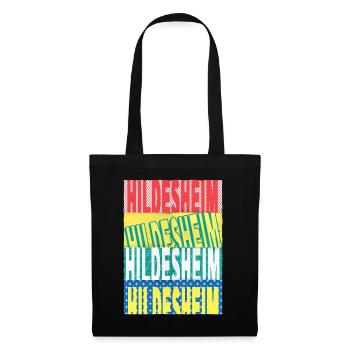 Hildesheim Allemagne City Font Skyline - Sac en tissu - noir - Devant