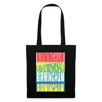 Birmingham Angleterre UK City Font Skyline Accueil - Sac en tissu - noir - Devant