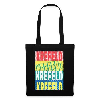 Krefeld Deutschland Stadt Schrift Skyline - Stoffbeutel - Schwarz - Vorne