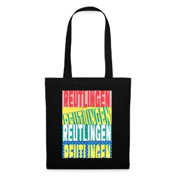 Reutlingen Deutschland Stadt Schrift Skyline - Stoffbeutel - Schwarz - Vorne