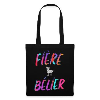 Fière bélier cadeau bélier signe du zodiaque - Sac en tissu - noir - Devant