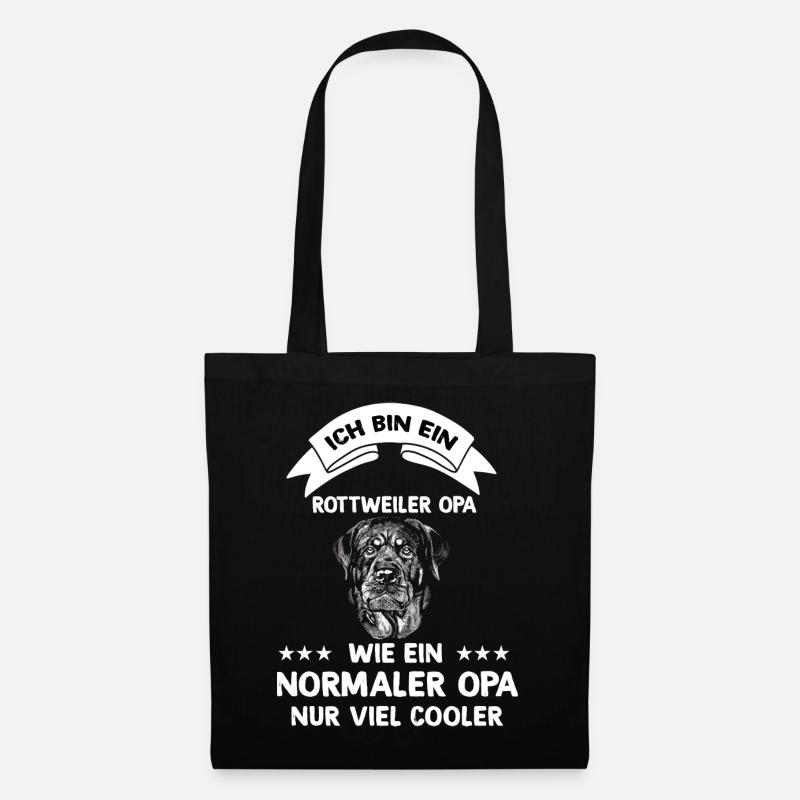 Ich bin ein Rottweiler Opa - Stoffbeutel - Schwarz
