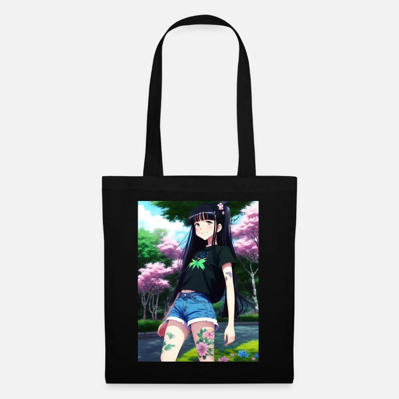 Kawaii - Stoffbeutel - Schwarz