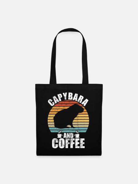 Capybara Zootier Design - Stoffbeutel - Schwarz