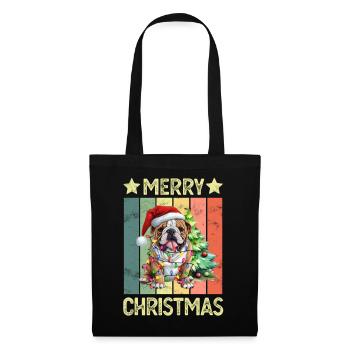 Dog English Bulldog Christmas - Tote Bag - black - Front