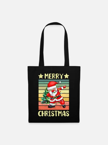 Dabbing Santa Claus Weihnachtsmann - Stoffbeutel - Schwarz