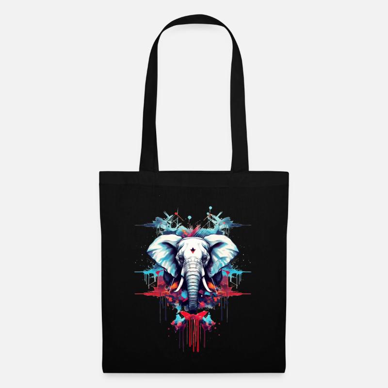 Designer Style Elefant - Stoffbeutel - Schwarz