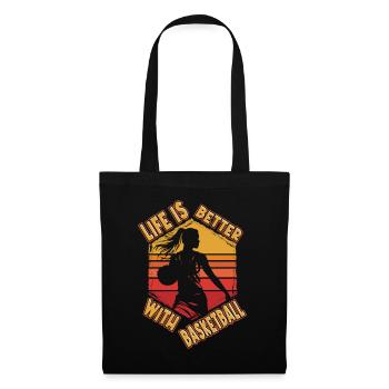 Basket-ball Femme Basketteur Joueur de basket-ball - Sac en tissu - noir - Devant