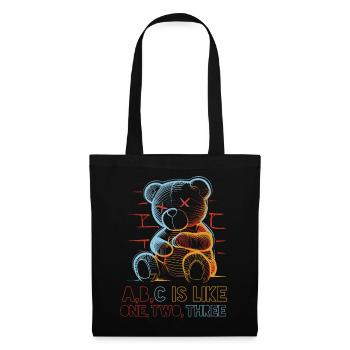 Ours aimant avec dessin de l’alphabet - Sac en tissu - noir - Devant