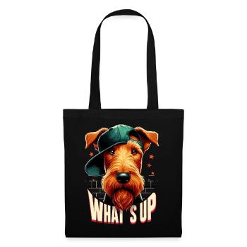 Irish Terrier Was geht ab Gangsta Hund Geschenk - Stoffbeutel - Schwarz - Vorne