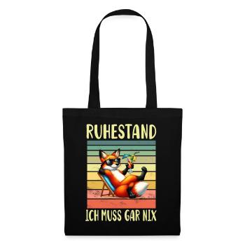Renard à la retraite pour les retraités - Sac en tissu - noir - Devant