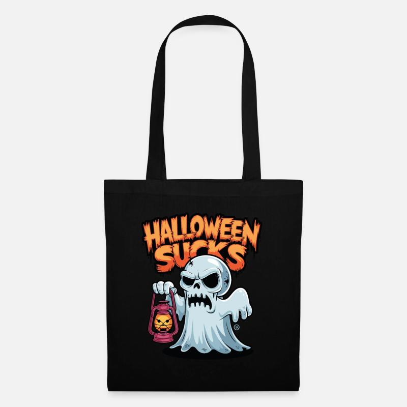 Halloween Sucks - Skull, Totenkopf, Geist - Stoffbeutel - Schwarz