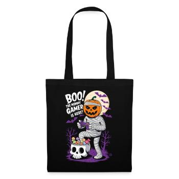 Halloween Gamer - Skull, Totenkopf, Geist - Stoffbeutel - Schwarz - Vorne