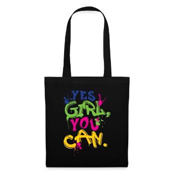 girl yes you can - Tote Bag - black - Front