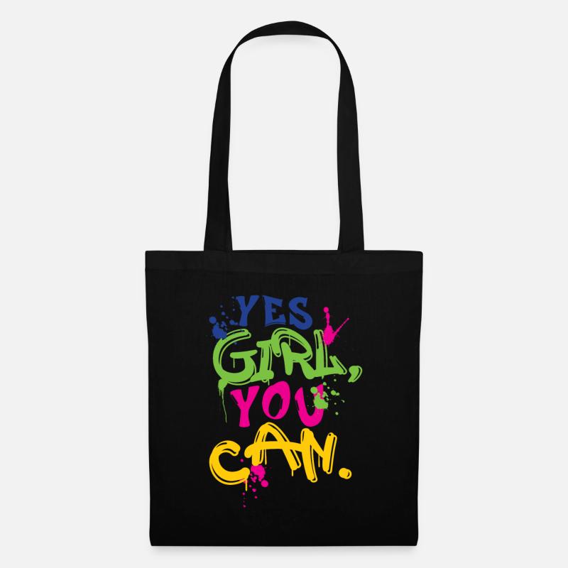 Yes Girl You Can Graffiti - Stoffbeutel - Schwarz