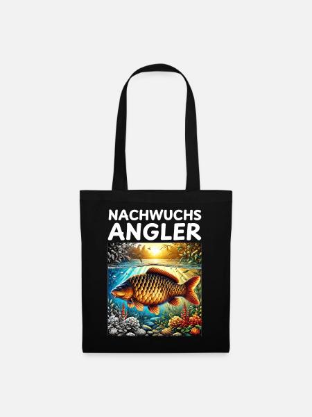 Nachwuchs Angler - Karpfen - Stoffbeutel - Schwarz