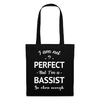 Humour perfect bassist woman man - Tote Bag - black - Front