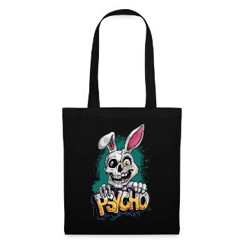 Psycho Hase - Totenkopf, Skull, Bunny - Stoffbeutel - Schwarz - Vorne