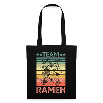 Cat Eats Ramen Noodles - Tote Bag - black - Front