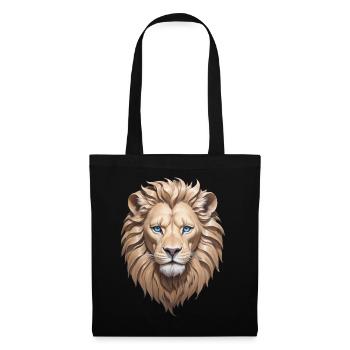 Majestic lion head with blue eyes - Tote Bag - black - Front