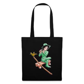 the green vagabond playing the Flute - Tote Bag - black - Front